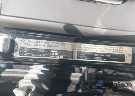 2010 Bentley Continental Gt Speed z USA, uszkodzony, nr VIN SCBCP7ZA3AC062508